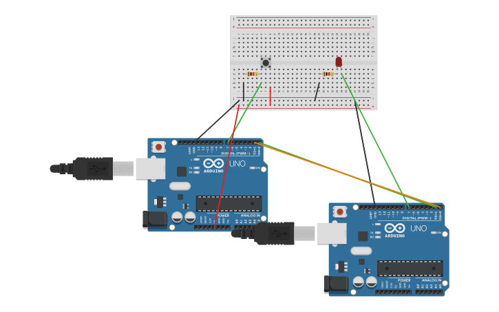 Circuit design Tx Rx LED - Tinkercad