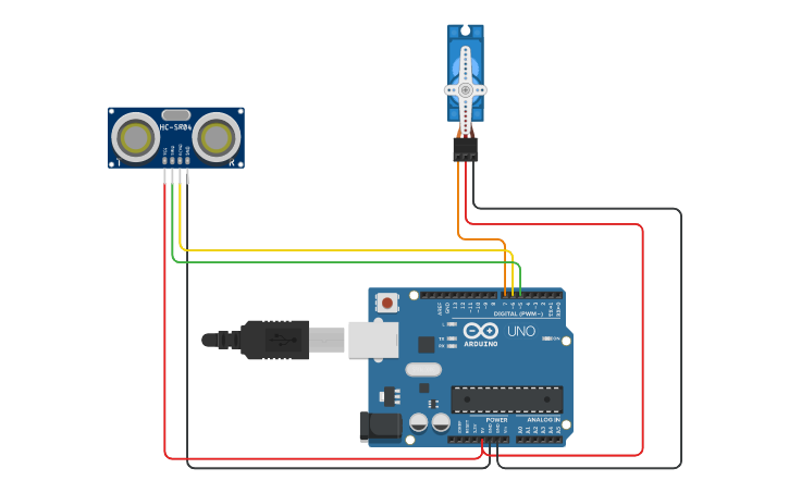 Circuit design BASURERO AUTOMATICO - Tinkercad