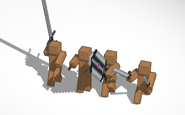 3D Design Minecraft Weapon Ideas twin Sword Saw End Sword Broken 