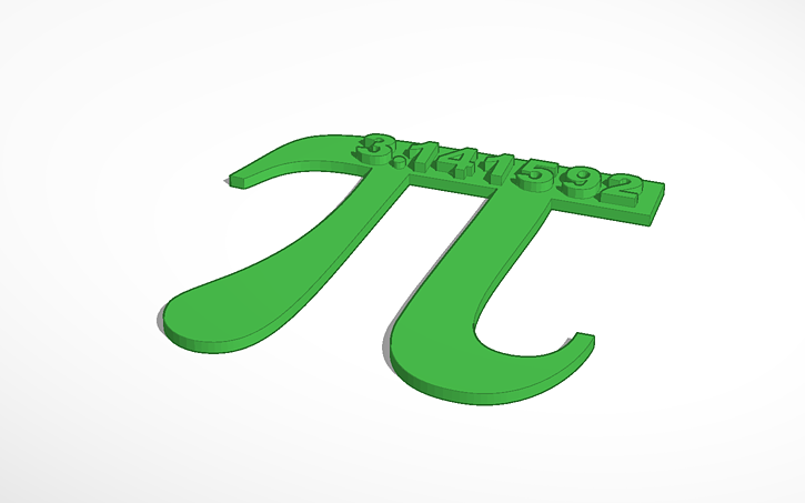 Designs Using Pi 3D design pi with digits - Tinkercad