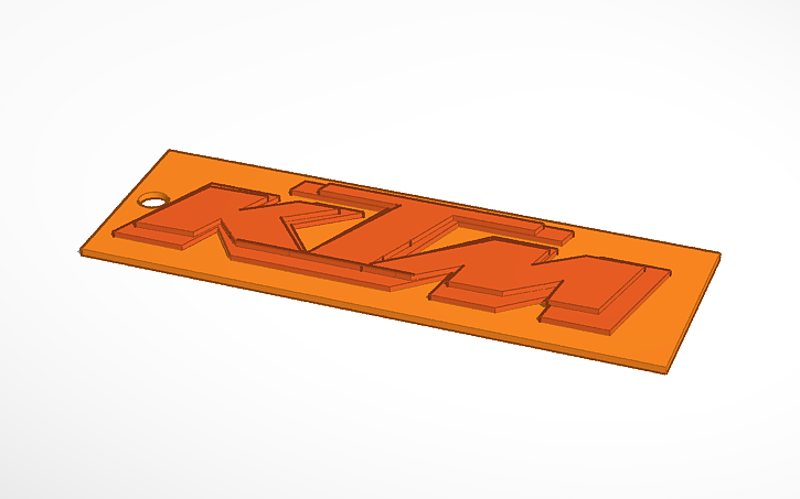 3D design ktm logo keychain - Tinkercad