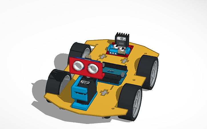 3D design Robot_car_4wd - Tinkercad
