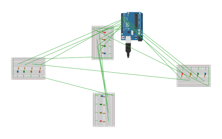 Circuit design Arduino Traffic Light - Tinkercad