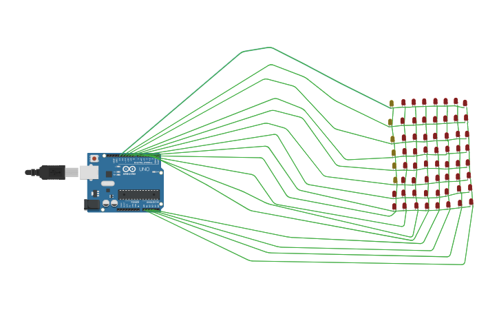 Circuit design LED 8X8 MATRIX - Tinkercad