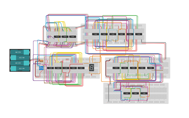 Circuit Design Decodificador 7 Segmentos Tinkercad