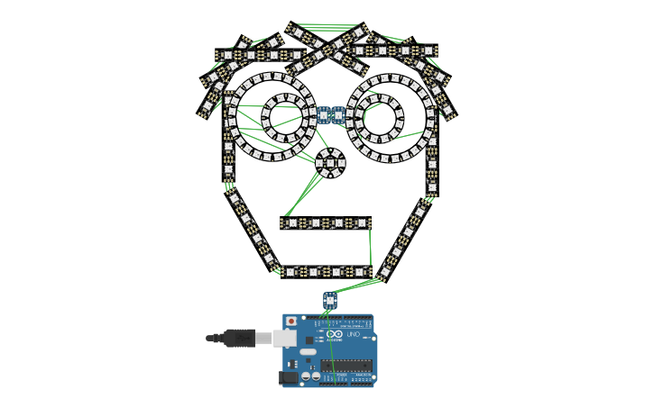 Circuit design face led | Tinkercad