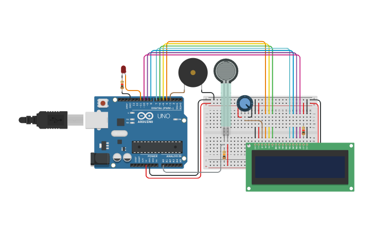 Circuit design Force Sensor - Tinkercad