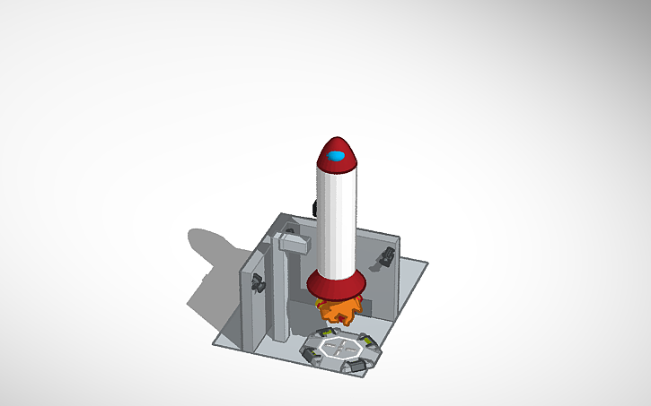 Red Rocket Base Design 3D design Rocket base - Tinkercad