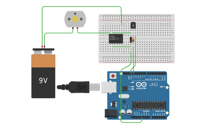 Circuit design Arduino controls DC motor with relay and NPN transistor ...