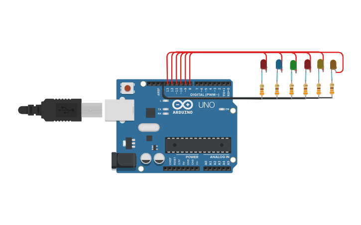 Circuit design Ejercicio 2 Diseño (FOR)- Flor Merchán | Tinkercad