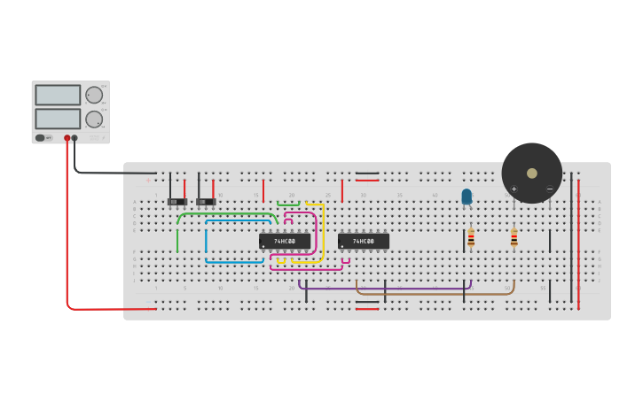 Circuit design Half Adder Circuit using NAND Gate - Tinkercad