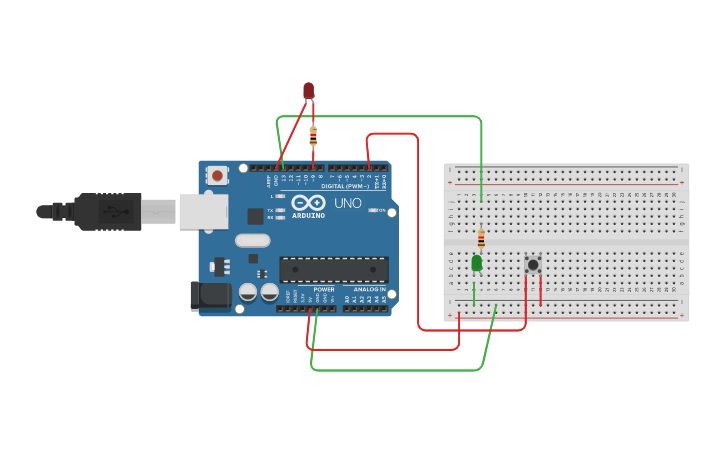 Circuit design 21 AUG 21 PUSH BUTTON PART-2 | Tinkercad