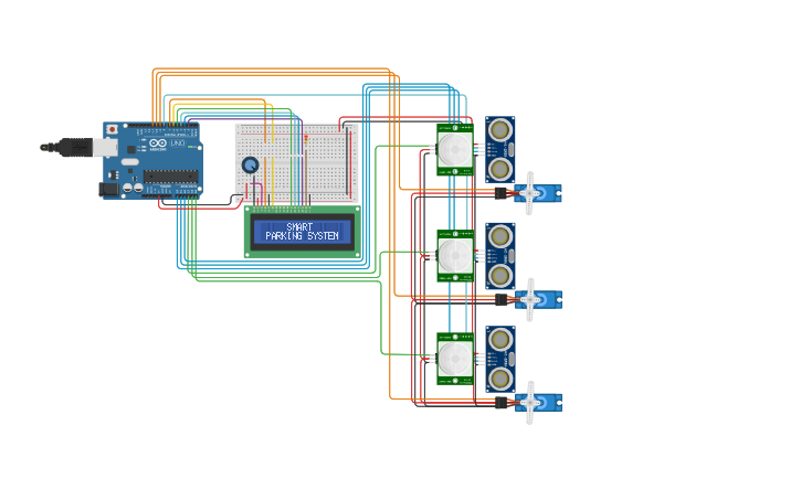 Circuit design 201370760008 Smart parking system - Tinkercad