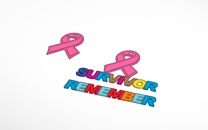 3D design Large Fighter-Survivor Ribbon - Tinkercad