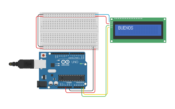 Circuit design practica LCD | Tinkercad