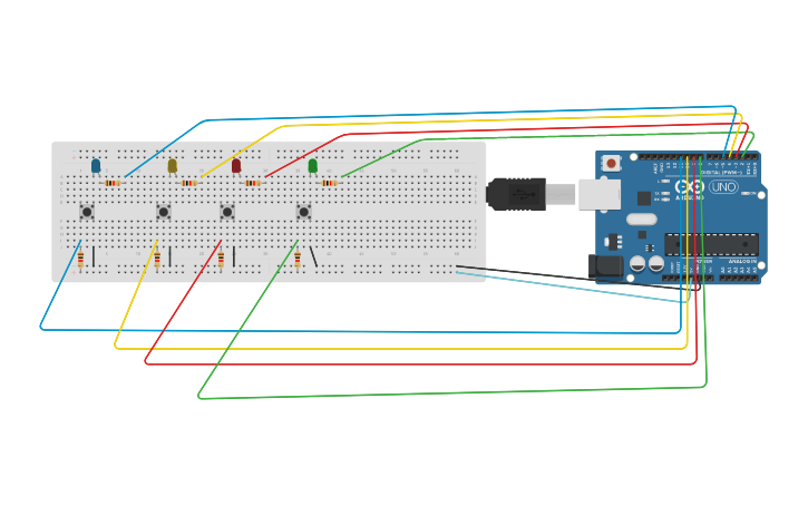 Circuit design Simon - Tinkercad