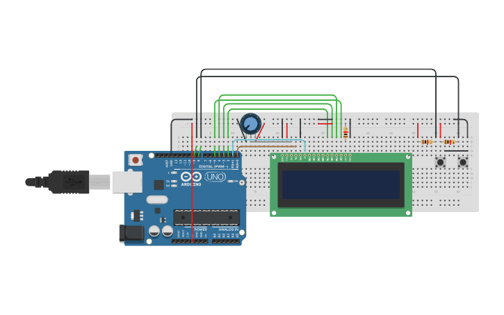 Circuit design 3) Reloj digital - Tinkercad