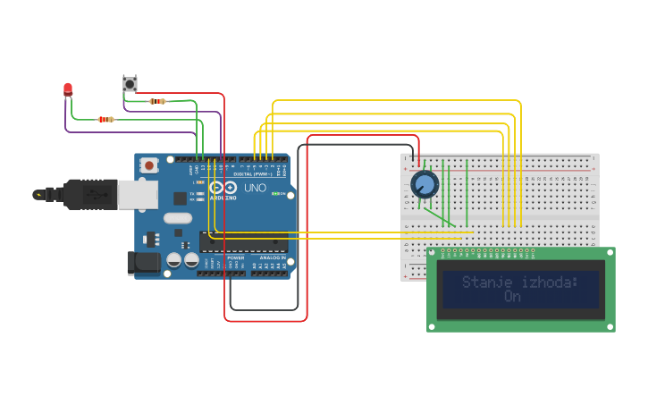 Circuit design On-Off | Tinkercad