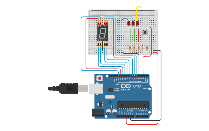 Circuit design 7seg - Tinkercad