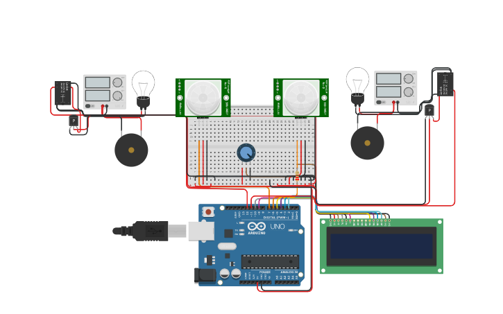Circuit design SENSOR PARA SEGURIDAD DE ROPA | Tinkercad