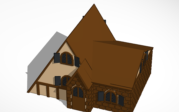 3D design A-frame tudor | Tinkercad