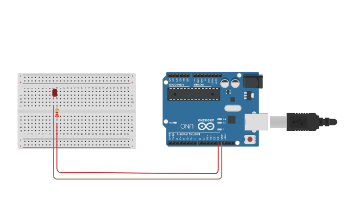 Circuit design Program Blink LED - Tinkercad