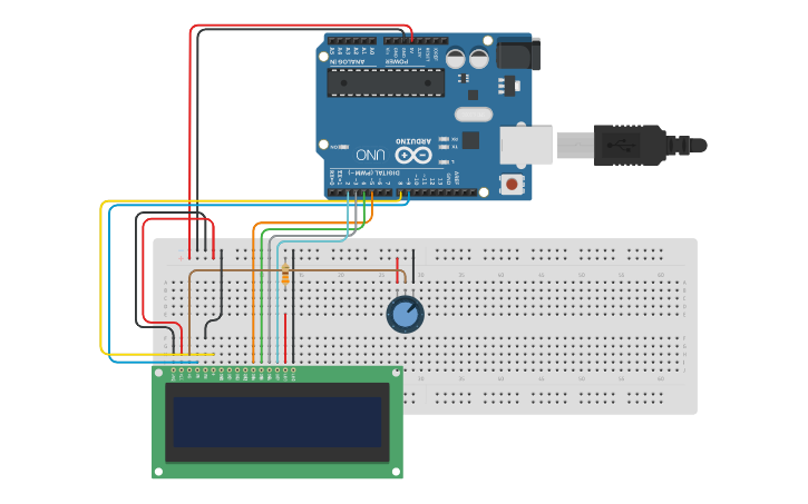 Circuit design Display LCD | Tinkercad