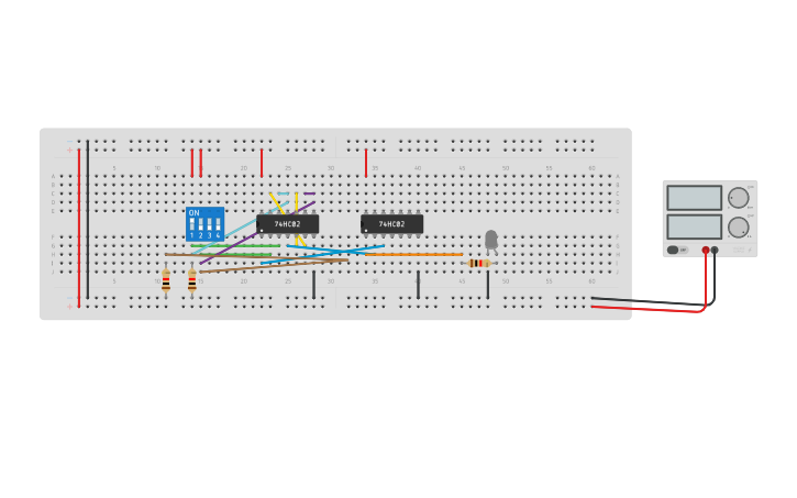 Circuit design Implementing XOR Gate (Using NOR Gate) | Tinkercad