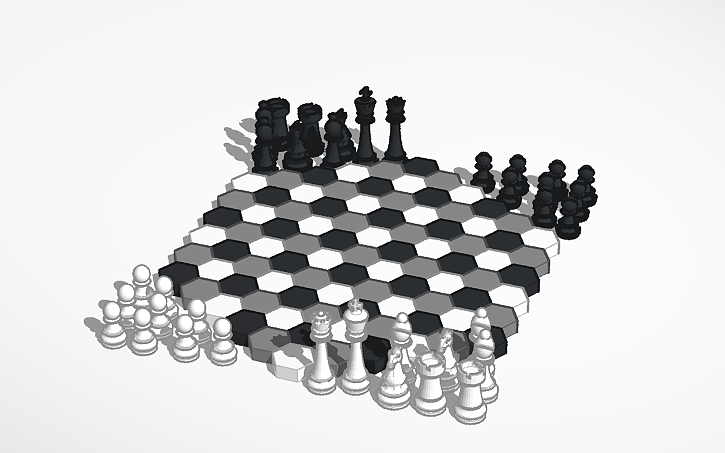 Chess Piece Hex Code 3D design Glinski Hex Chess Board (Pieces Designed by Kenson ...