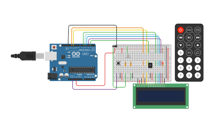 Circuit design Copy of TEST IR / LCD 12x2 - Tinkercad