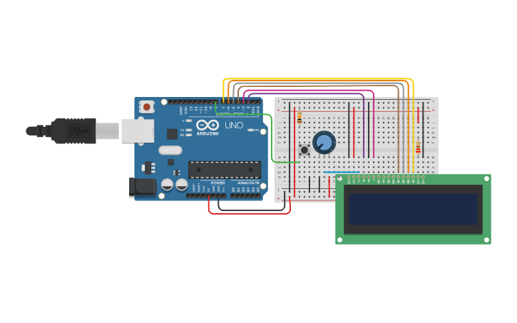 Circuit design LCD JYV DINOSAURIO - Tinkercad
