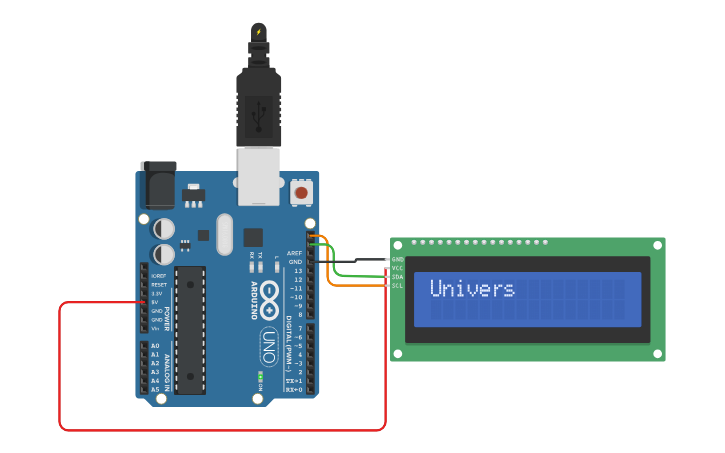 Circuit design LCD I2C - Tinkercad