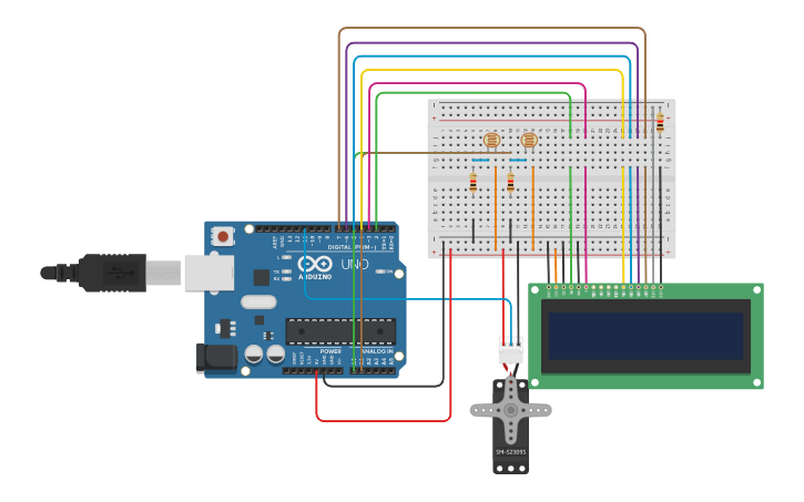 Circuit design Solar Tracker - Tinkercad