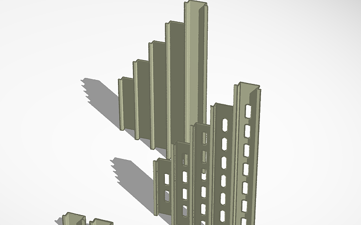 3D design DIN Rail - Tinkercad