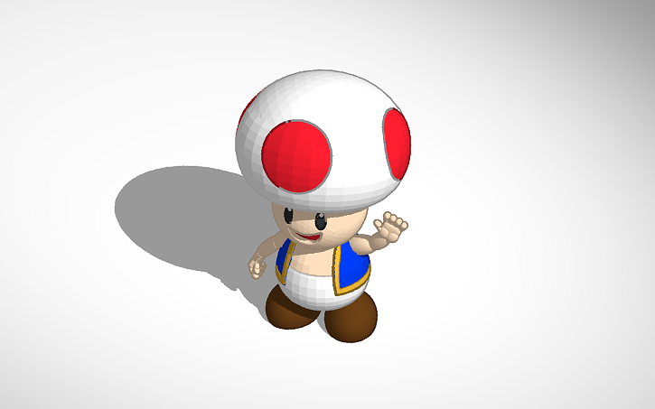 Toad Mario Coding 3D design Toad from super Mario! - Tinkercad