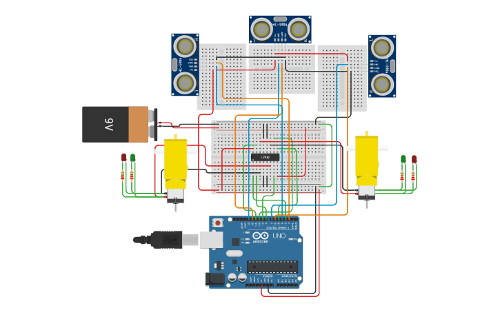 Circuit design Coche Laberinto IESPOETA - Tinkercad