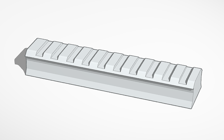 3D design picatinny rail - Tinkercad
