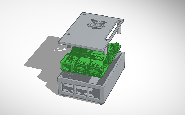 3D design Case Raspberry Pi 3 B+ - Tinkercad