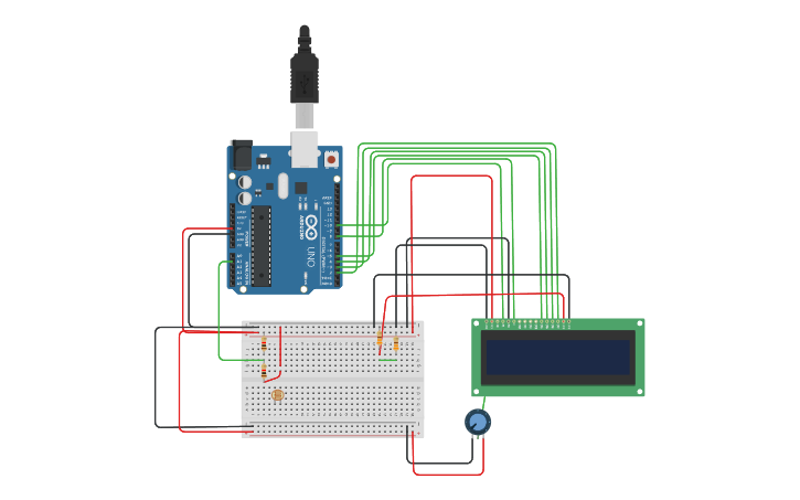 Circuit design LCD luxometro si - Tinkercad
