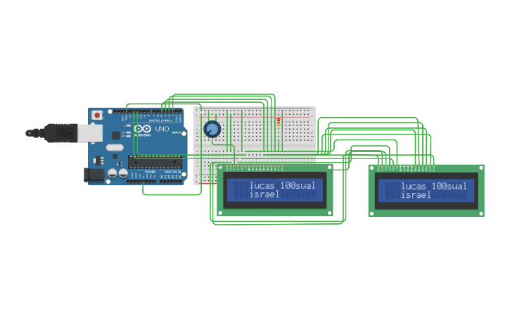 Circuit design Arduíno com LCD - Tinkercad image.