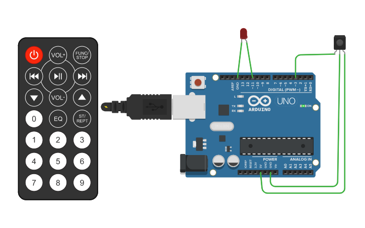 Circuit design IR Remote - Tinkercad