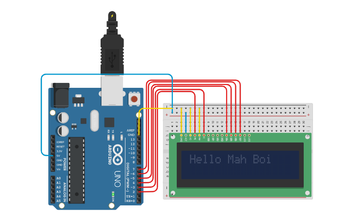 Circuit design LCD | Tinkercad