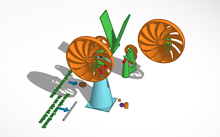 3D design Wind Turbine - Turbina Eolica - Tinkercad
