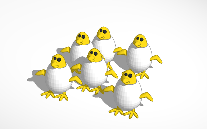 3D design army of egg chicks | Tinkercad