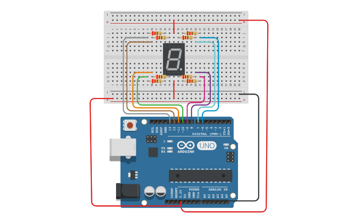 Circuit design Countdown - Tinkercad
