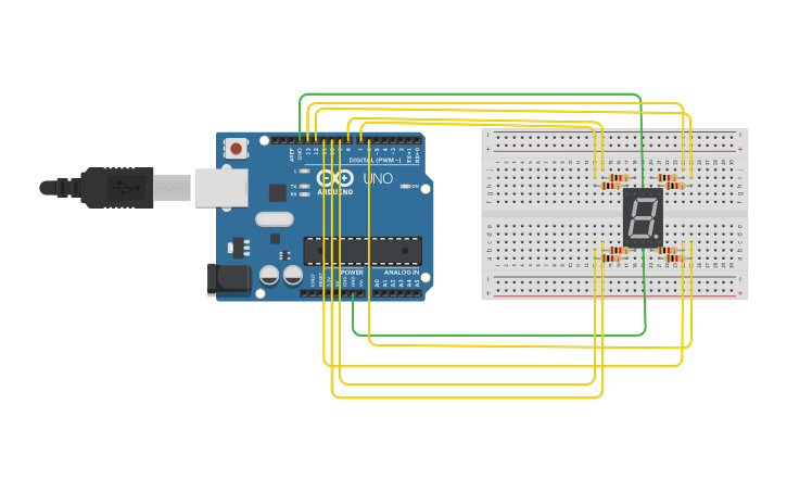 Circuit design 7segment - Tinkercad