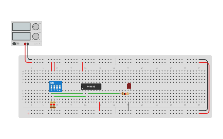 Circuit design XOR Gate - Tinkercad