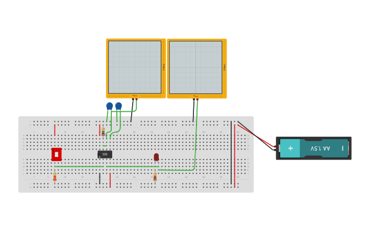 Circuit design Monostable multivibrator - Tinkercad