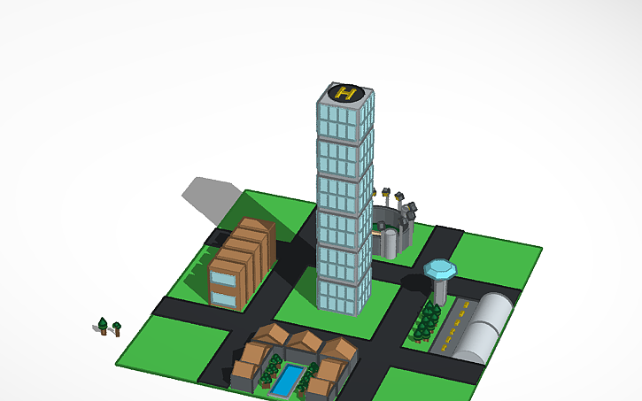 3D design Year 6 City Foundations Example | Tinkercad