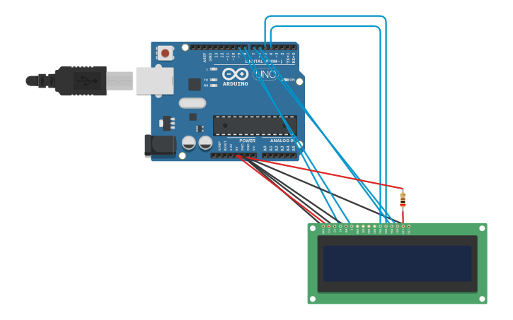 Circuit design Arduino LCD - Tinkercad